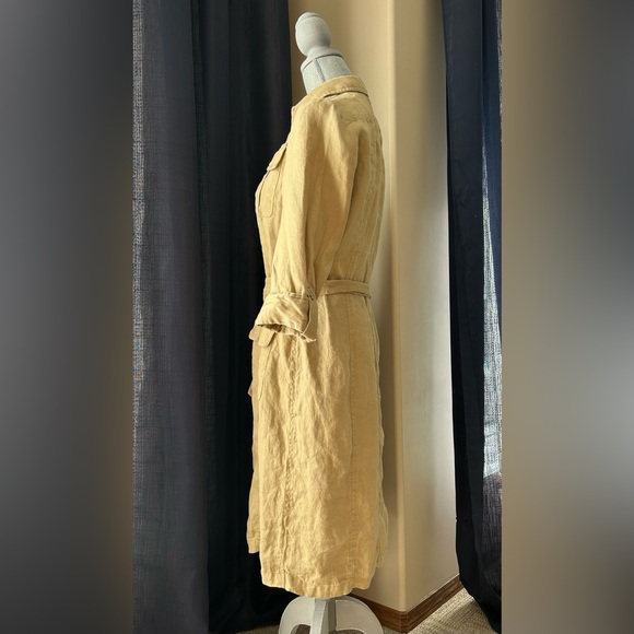 Lauren Ralph Lauren Size 8 Khaki Linen Shirt Dress Safari Style - Picture 2 of 14